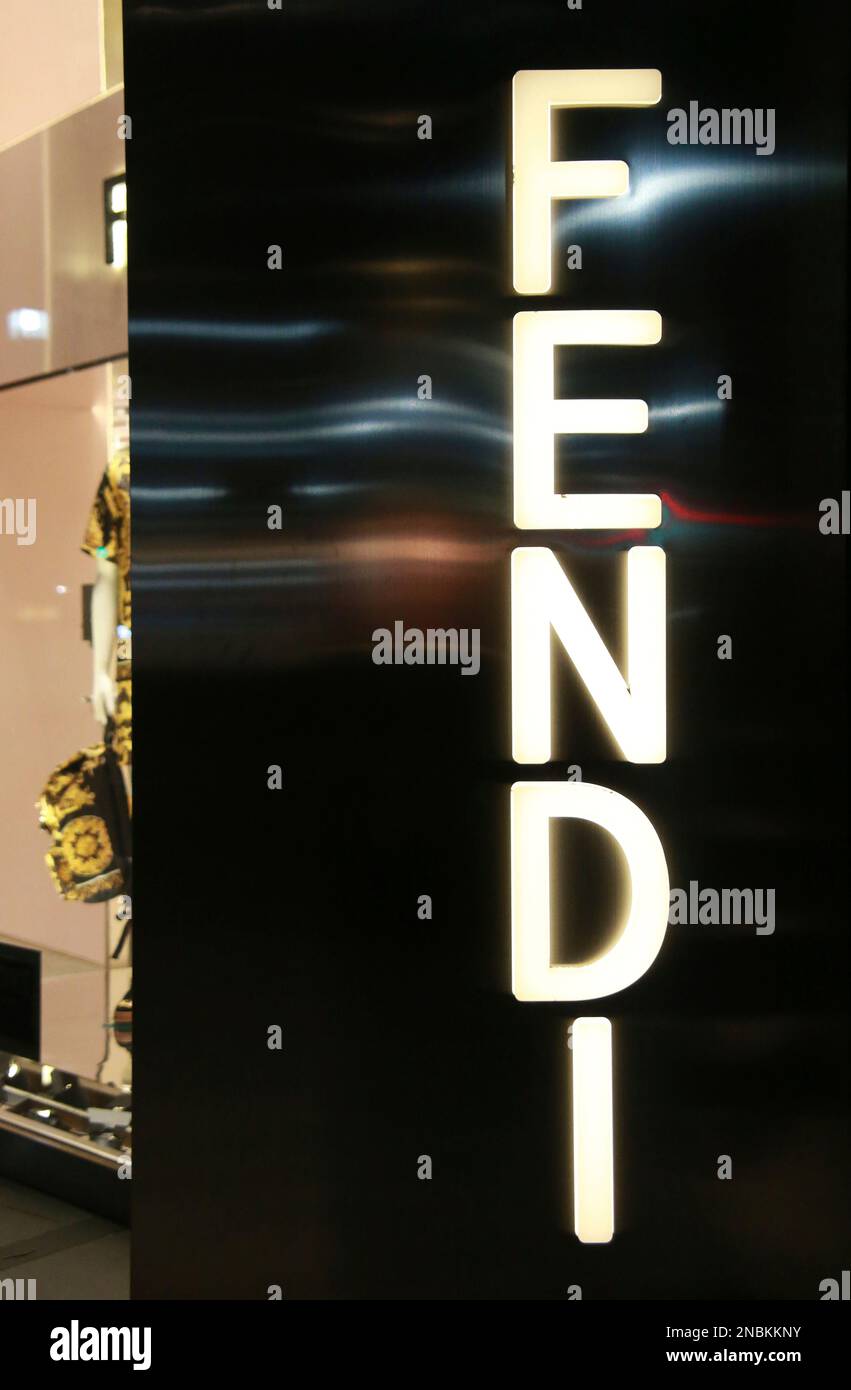 The logo of Fendi is seen in Shibuya Ward, Tokyo on May 29, 2022