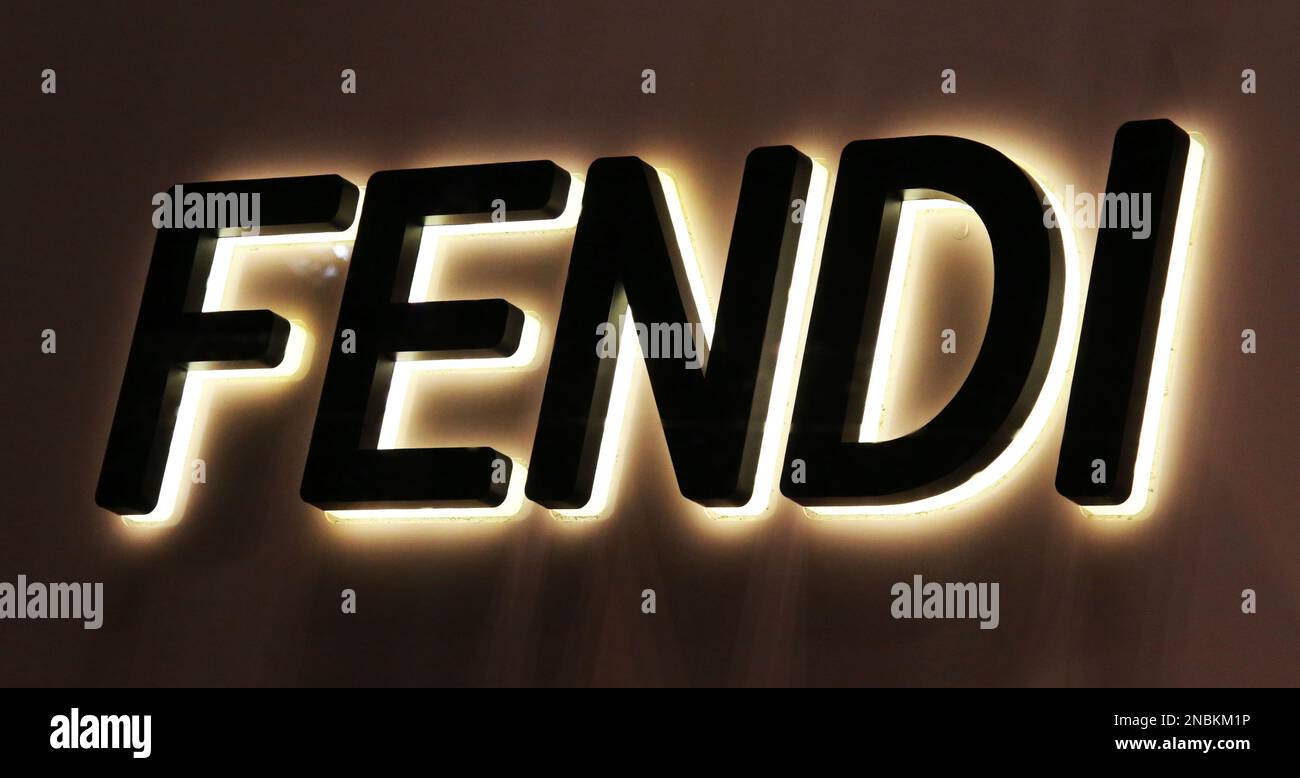 The logo of Fendi is seen in Shibuya Ward, Tokyo on May 29, 2022