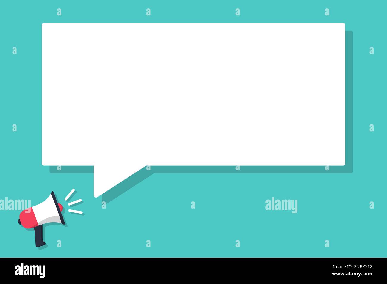 Megaphone announced with speech bubble in a flat design Stock Vector