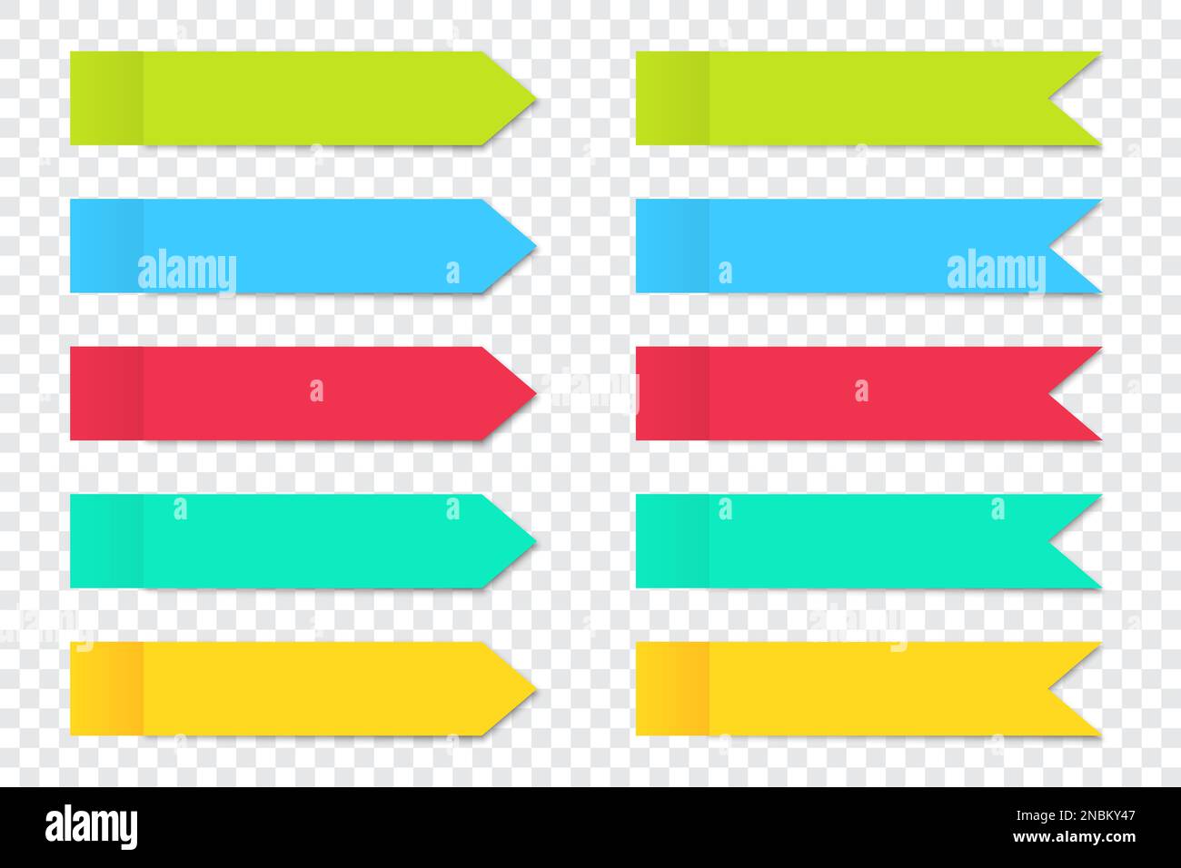 Set of post note stickers arrow with shadow Stock Vector