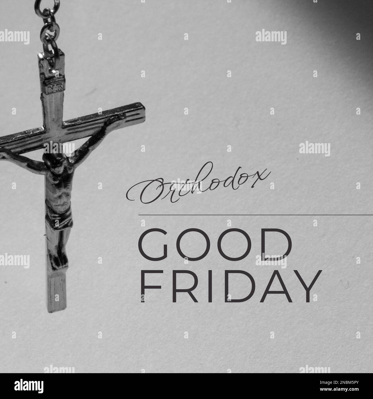 Composition of orthodox good friday text and copy space over christian