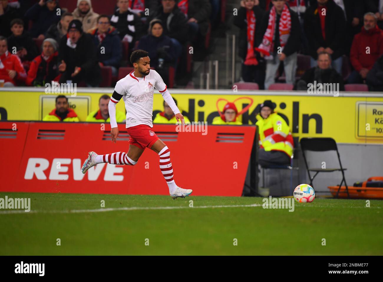 COLOGNE, GERMANY - 12.02.23: Linton Maina. The match of 1. Bundesliga 1 ...