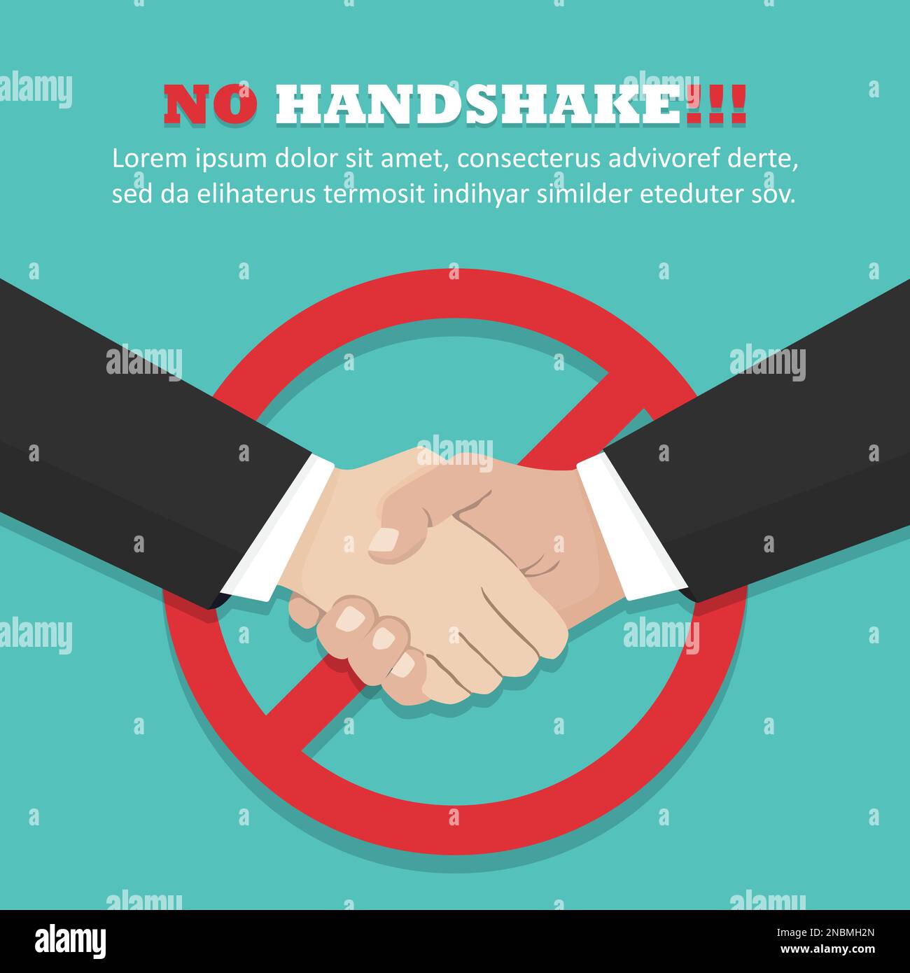 No handshake concept in a flat design. Vector illustration Stock Vector