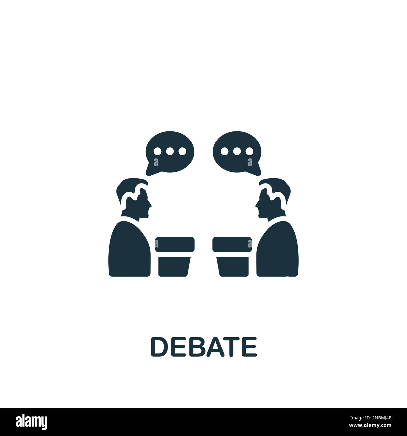 Debate icon. Monochrome simple sign from election collection. Debate