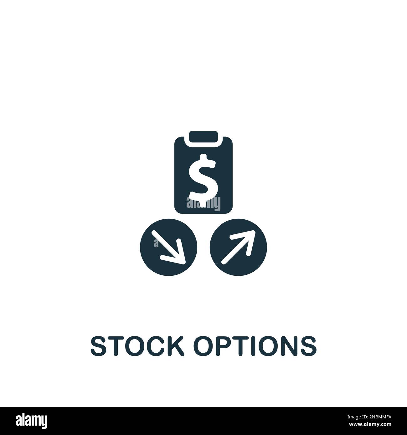 Stock options icon. Monochrome simple sign from employee benefits