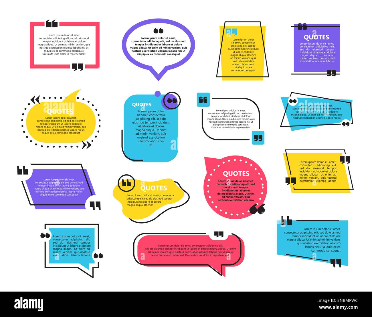 Set of quote bubbles template in a flat design Stock Vector Image & Art