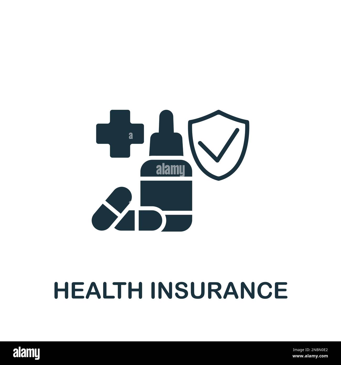 Health insurance icon. Monochrome simple sign from employee benefits ...