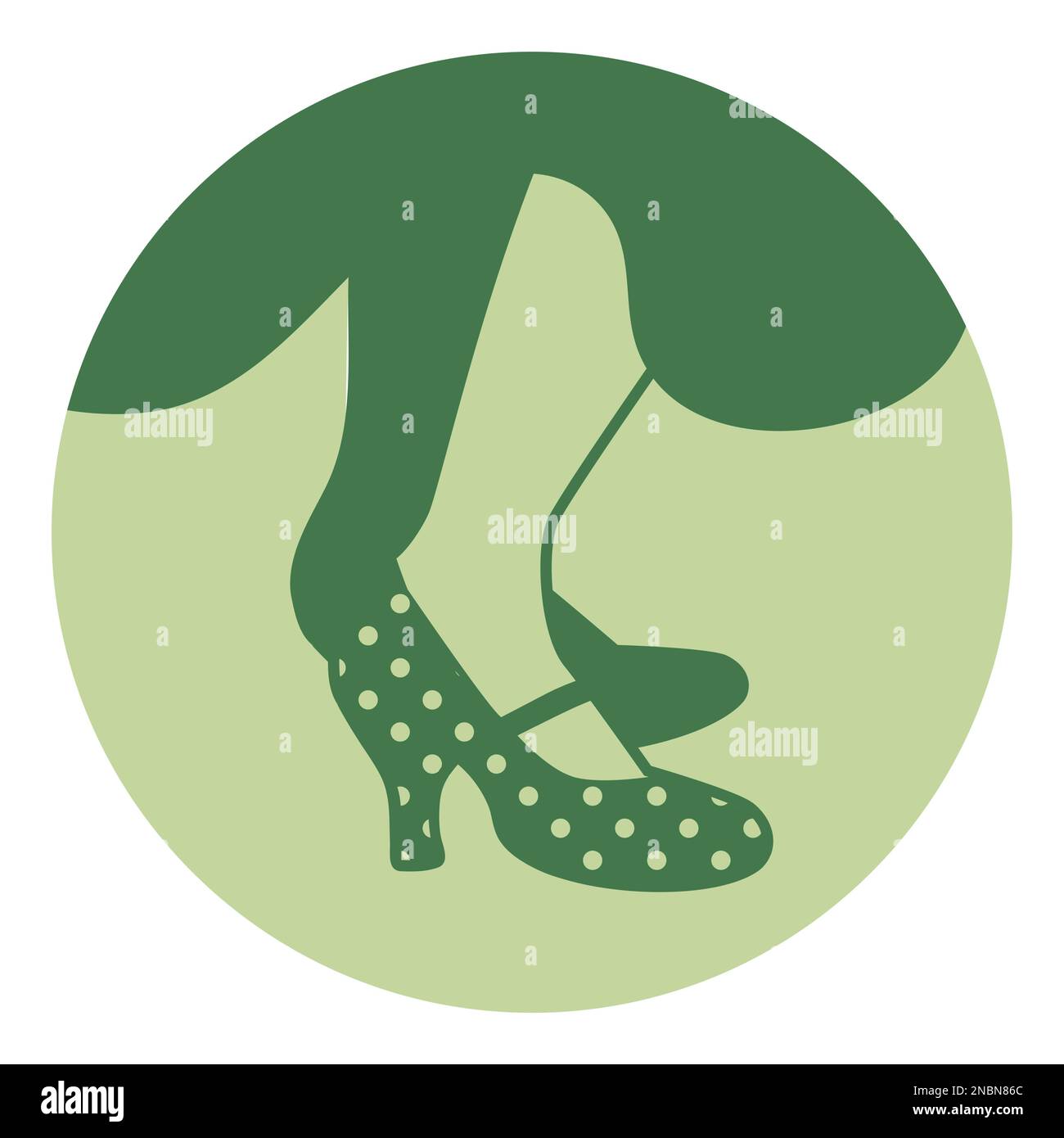 Legs of flamenco dancer and typical Spanish polka dot dress. Spanish