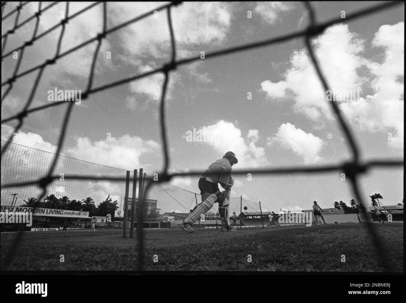 Cricket West Indies v Australia 1991  David Boon of Australia during net practice in Barbados  Photo by Tony Henshaw Stock Photo