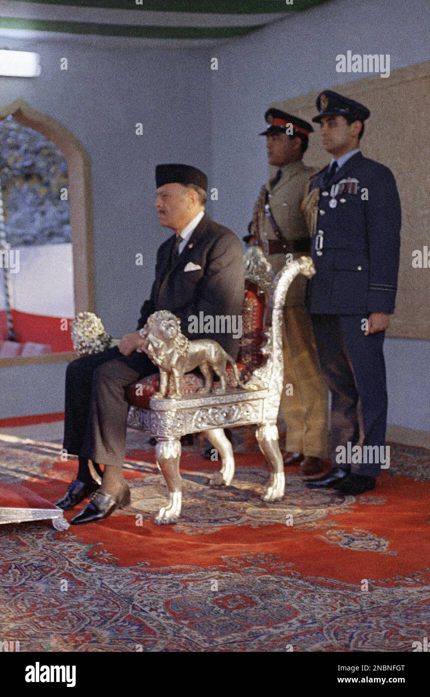 President Ayub Khan at Investiture ceremony at president house in Dacca ...