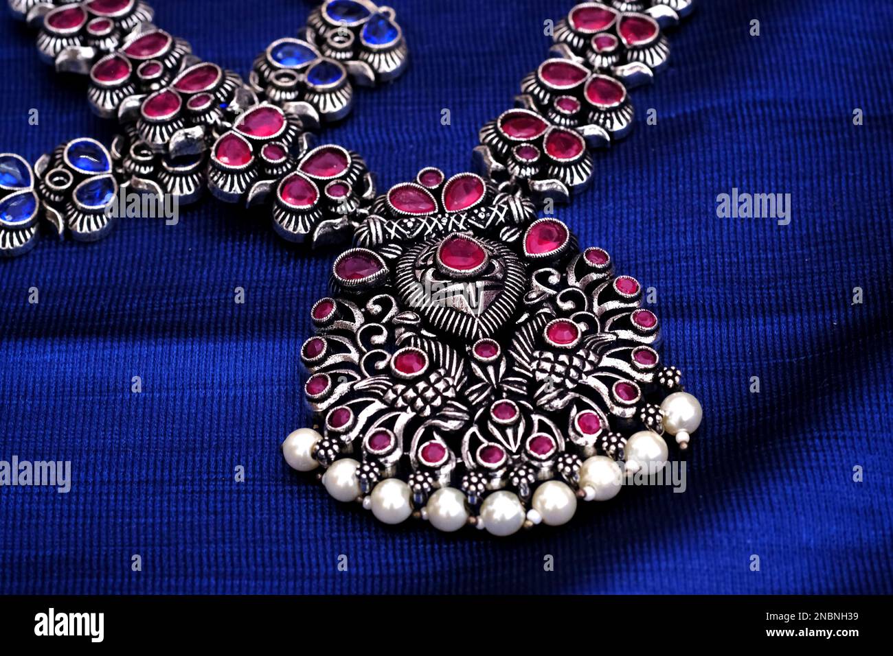 Indian Traditional jewellery displayed in a street shop for sale in