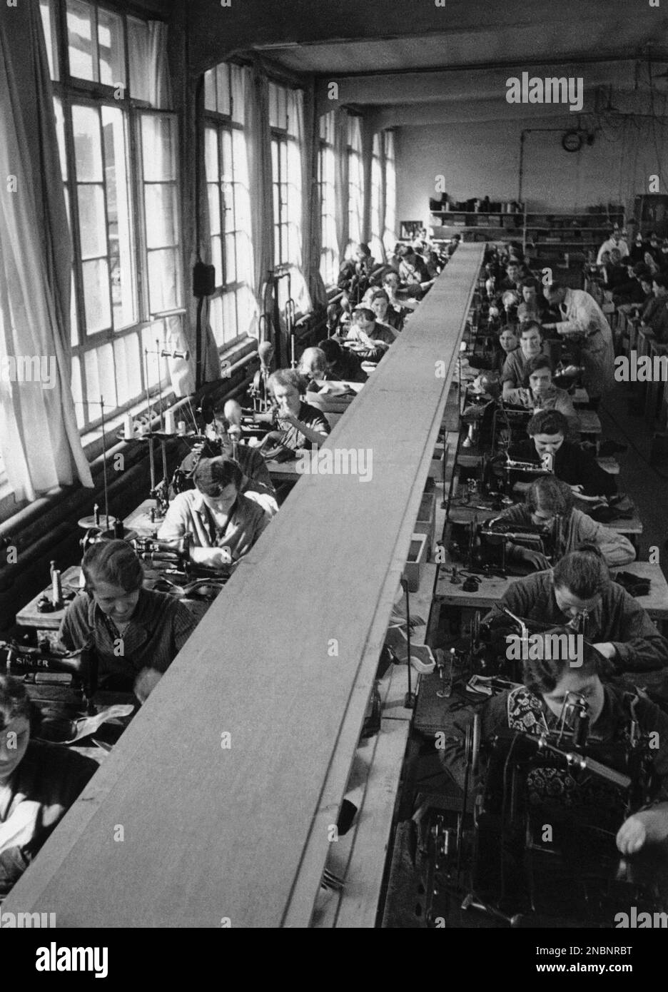 Interior of a sewing factory in Germany, on May 9, 1939. (AP Photo