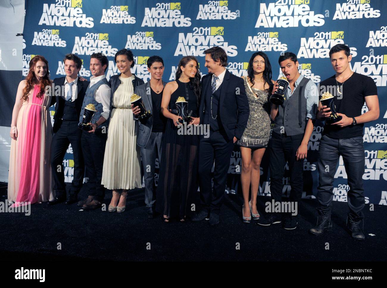 The cast of “The Twilight Saga: Eclipse” is seen backstage with the