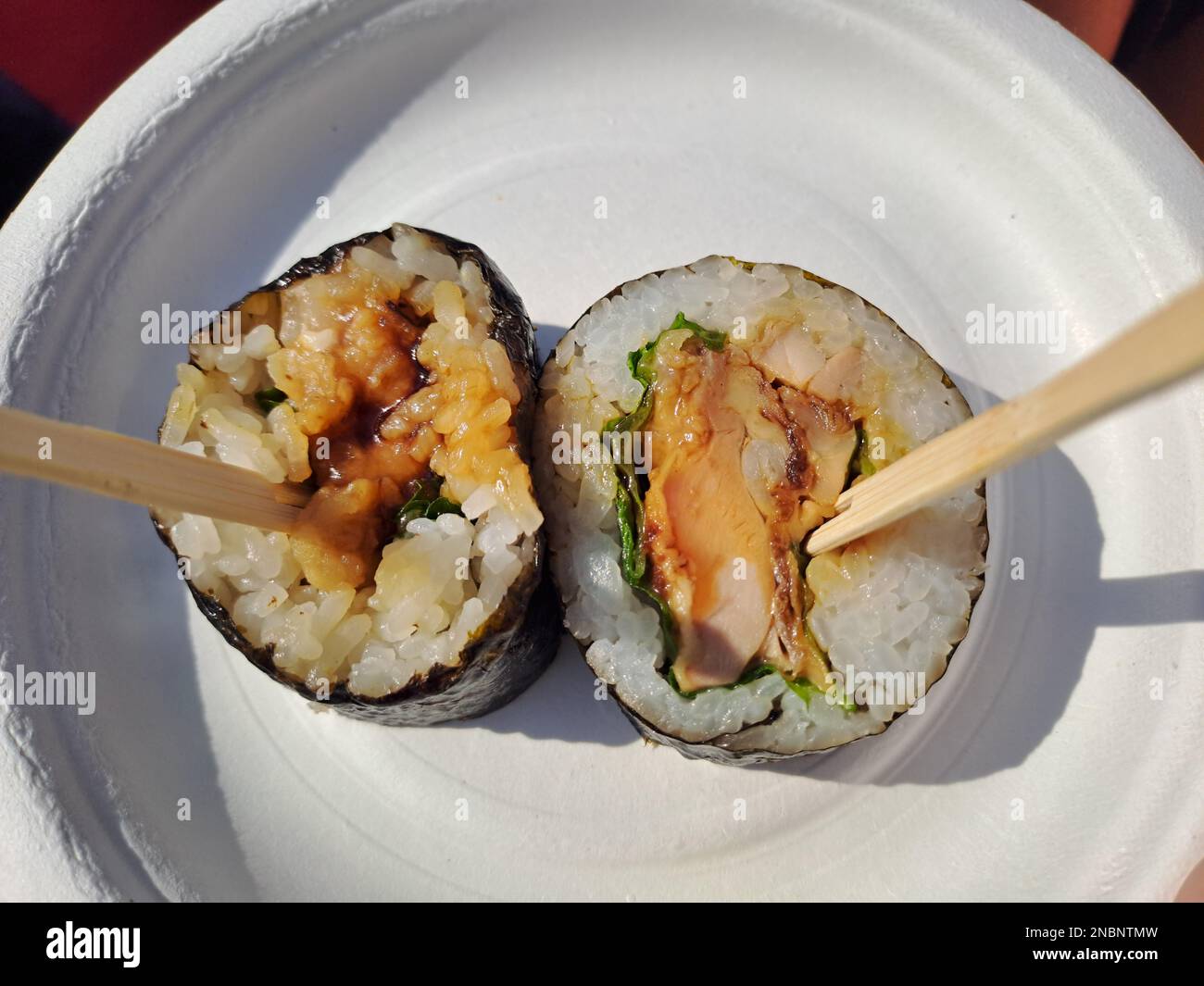 Teriyaki Chicken Sushi Rolls. Japanese food Stock Photo Alamy