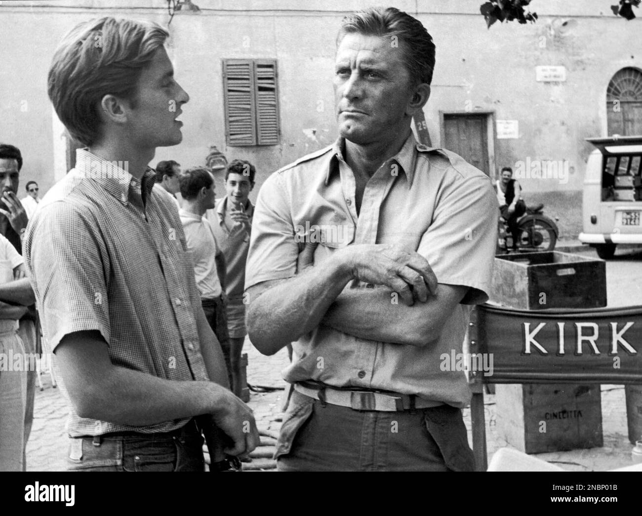 KIRK DOUGLAS and MICHAEL DOUGLAS in CAST A GIANT SHADOW (1966