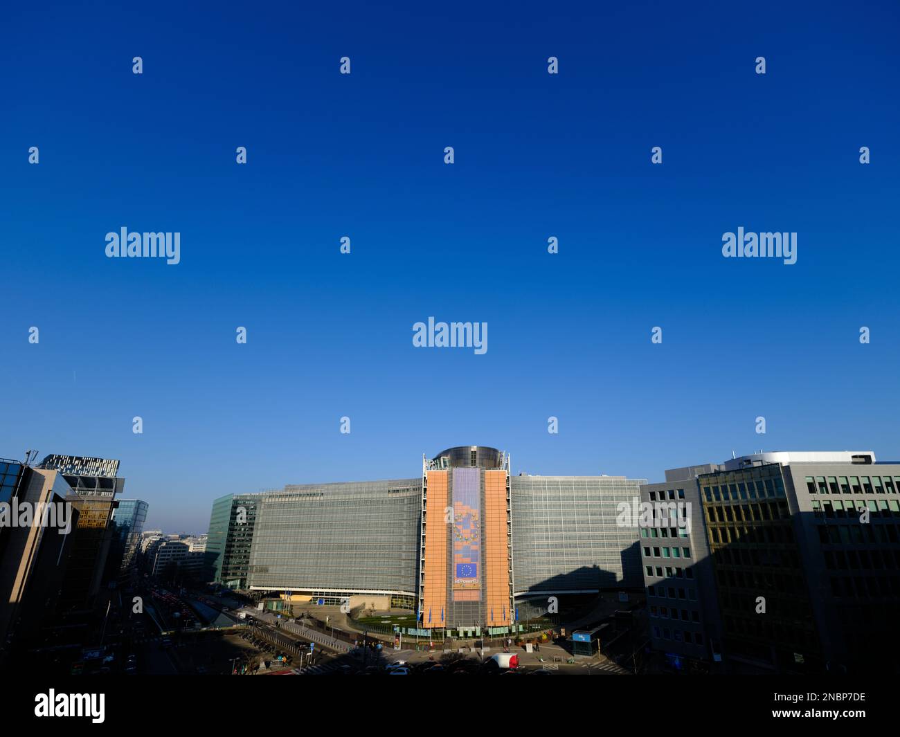 The Berlaymont Building. Headquarters of the European Commission, EC, the executive of the European Union in  Brussel Stock Photo