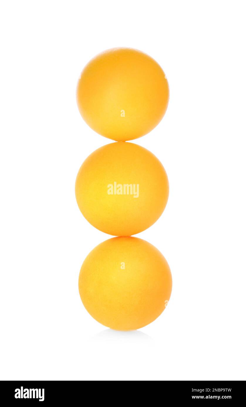 Orange ping pong balls isolated on white Stock Photo Alamy
