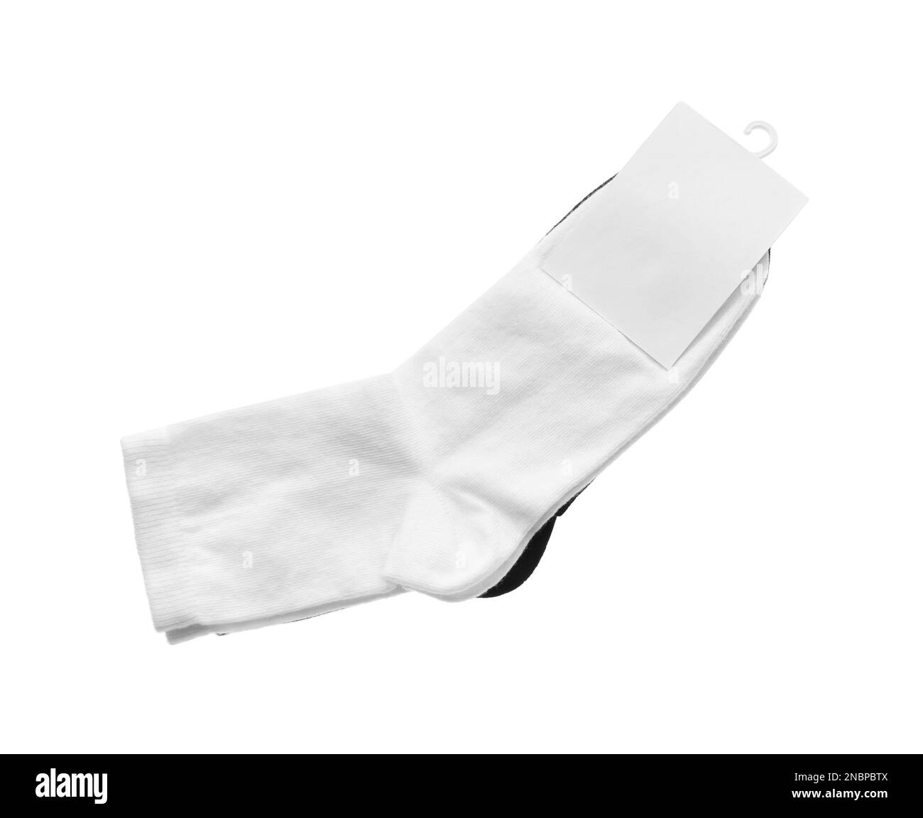 New pairs of socks on white background Stock Photo Alamy