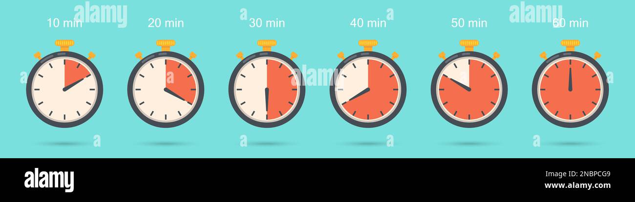 Set of stopwatch icon in a flat design Stock Vector Image & Art - Alamy
