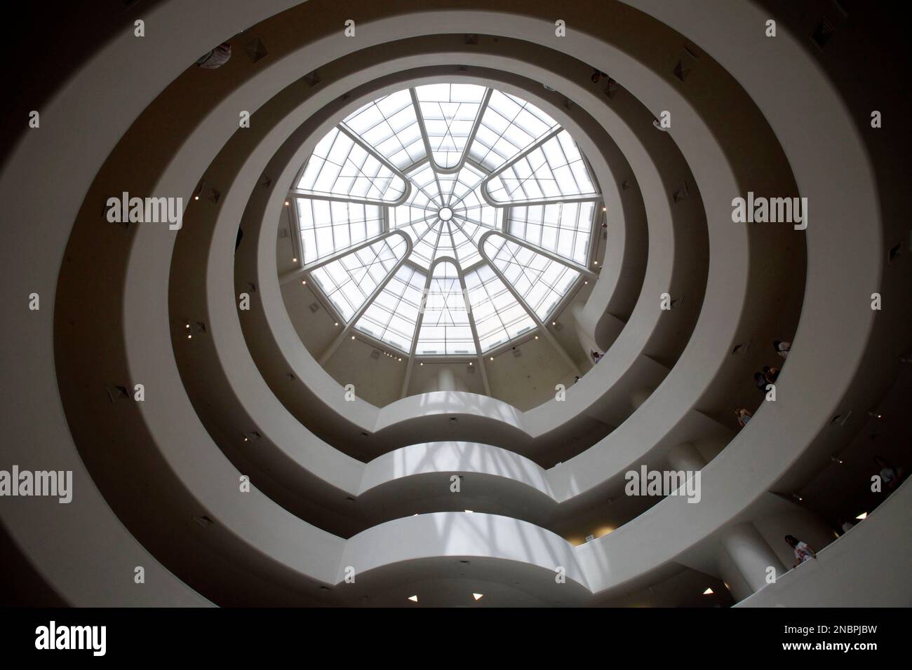 The interior of the Solomon R. Guggenheim Museum, with it's renowned ...