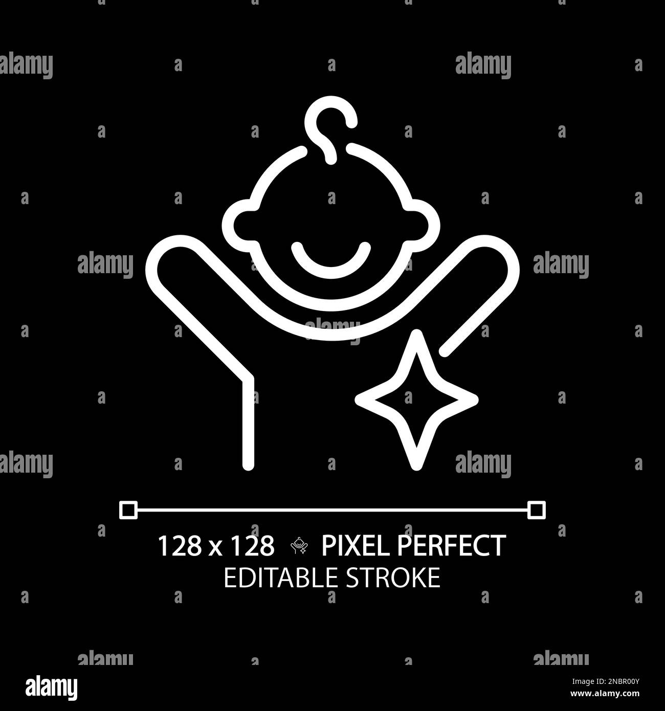 Child archetype pixel perfect white linear icon for dark theme Stock ...