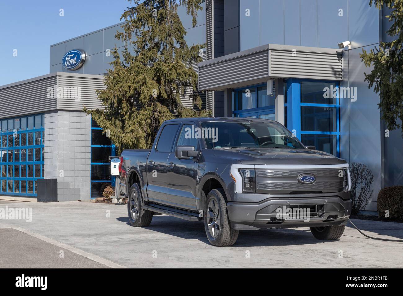 Cincinnati Circa February 2023 Ford F150 Lightning display. Ford