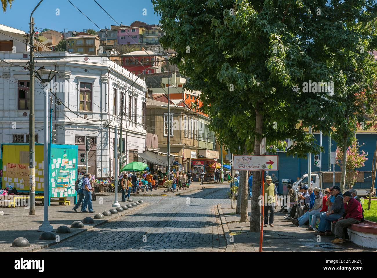 Street in the historic city of Valparaiso, Chile Stock Photo Alamy