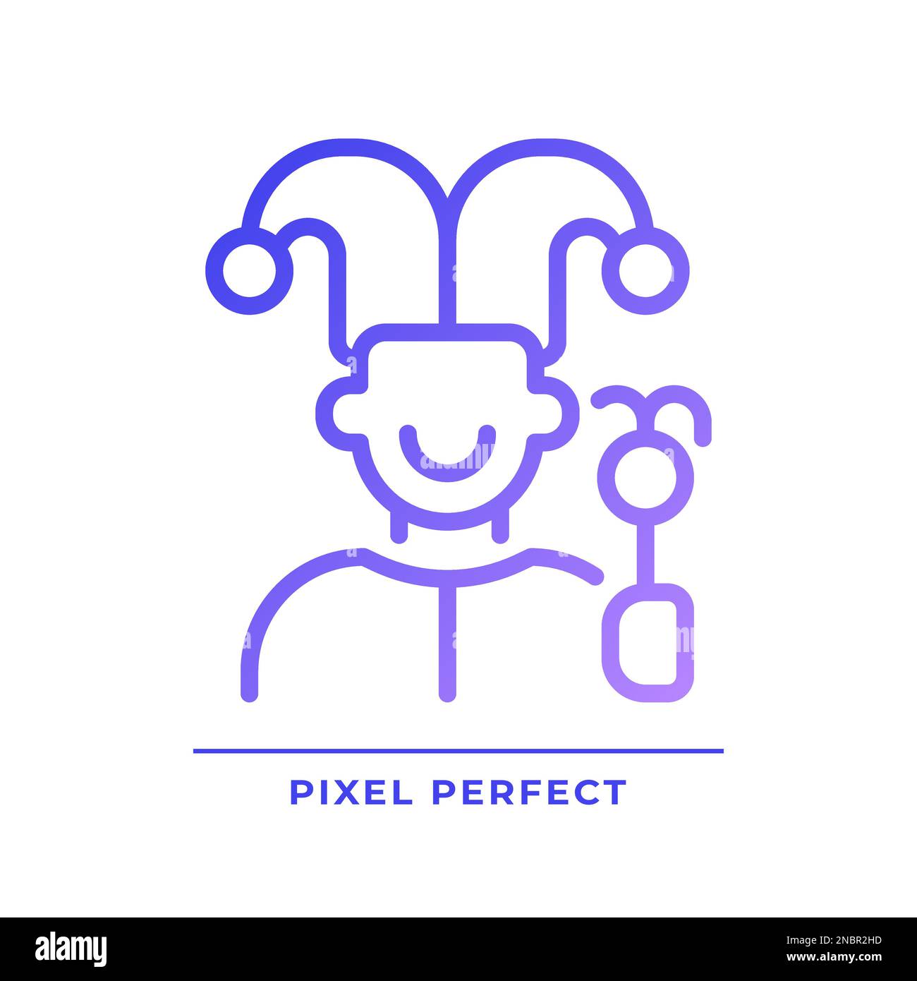 Jester pixel perfect gradient linear vector icon Stock Vector