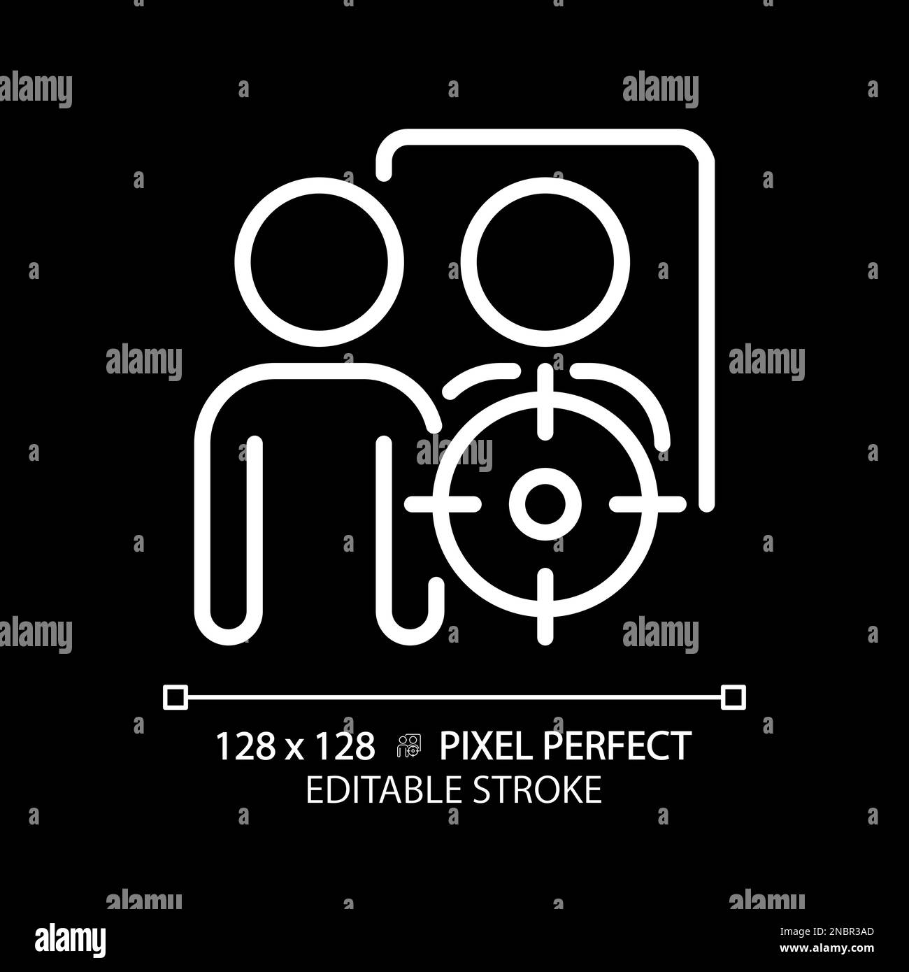 Self pixel perfect white linear icon for dark theme Stock Vector Image ...