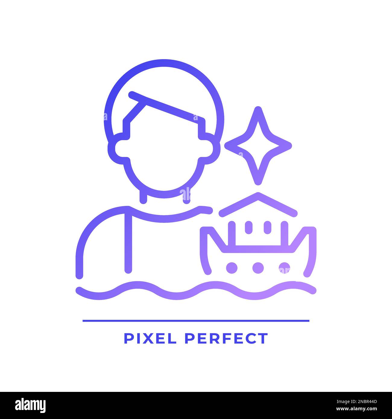 Flood pixel perfect gradient linear vector icon Stock Vector