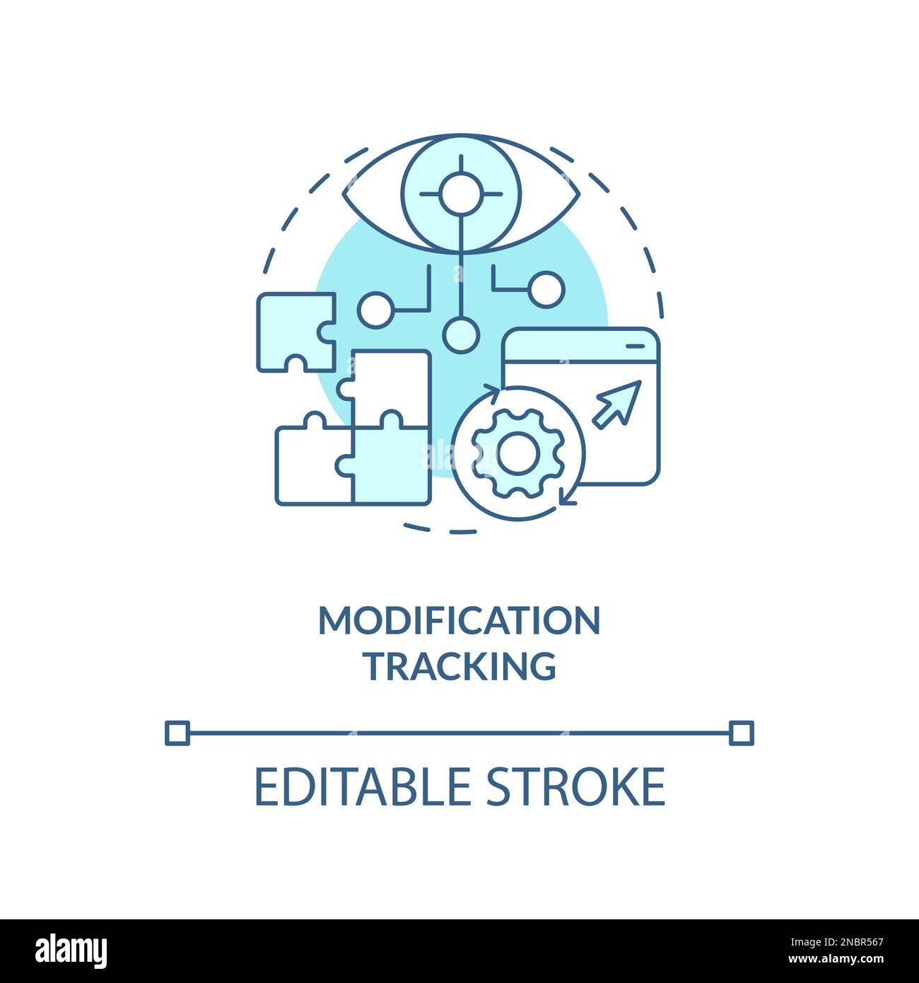 Modification tracking turquoise concept icon Stock Vector