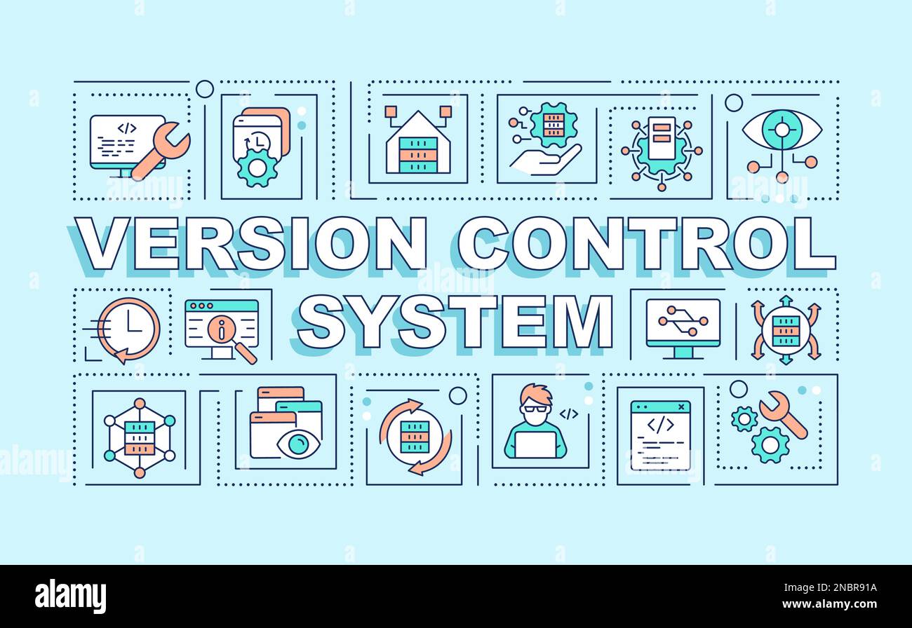 Version control system word concepts blue banner Stock Vector Image ...