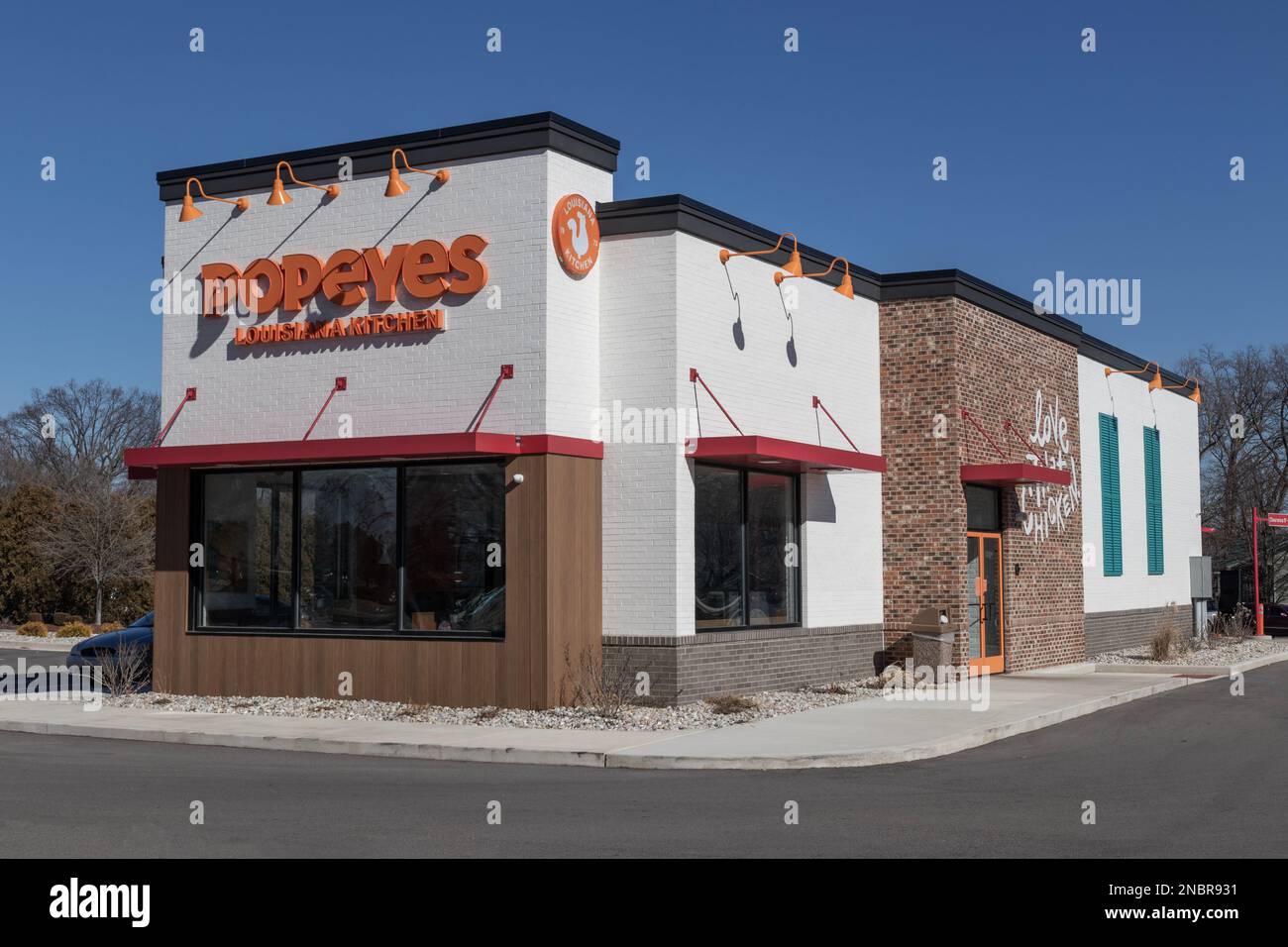Marion Circa February 2023 Popeyes Louisiana Kitchen Fast Food