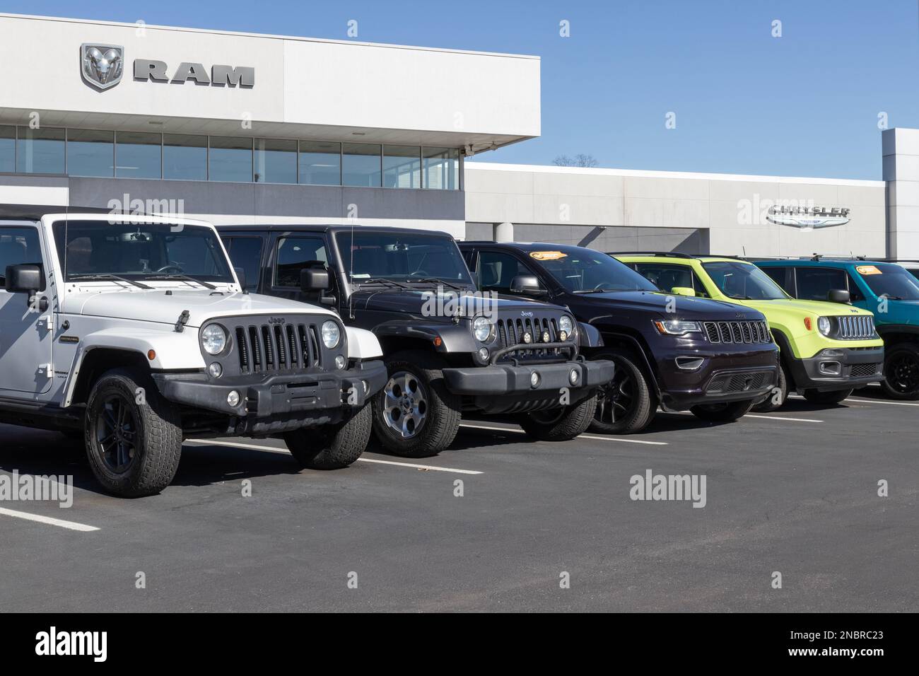 Cincinnati Circa February 2023 Used Jeep display at a dealership