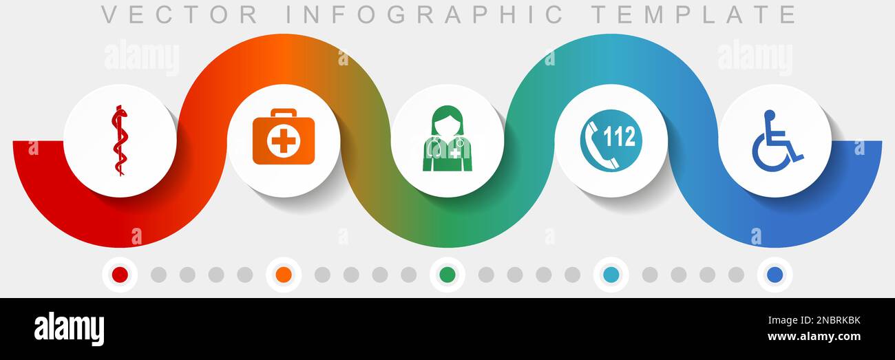 Healthcare infographic vector template with icon set, miscellaneous ...