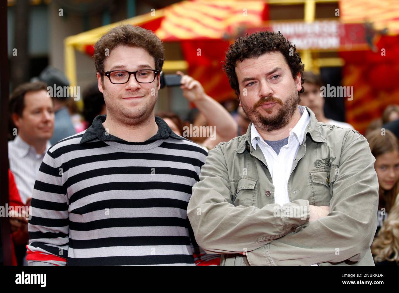 Cast members Seth Rogen, left, and Danny McBride arrive at the premiere ...