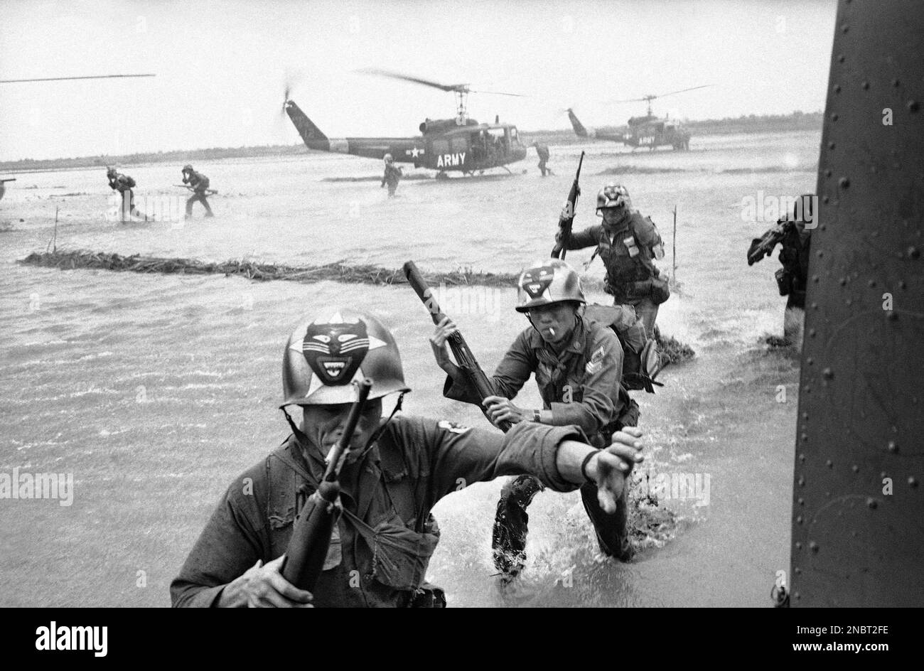 Vietnamese rangers, black tigers painted on their helmets, storm ...