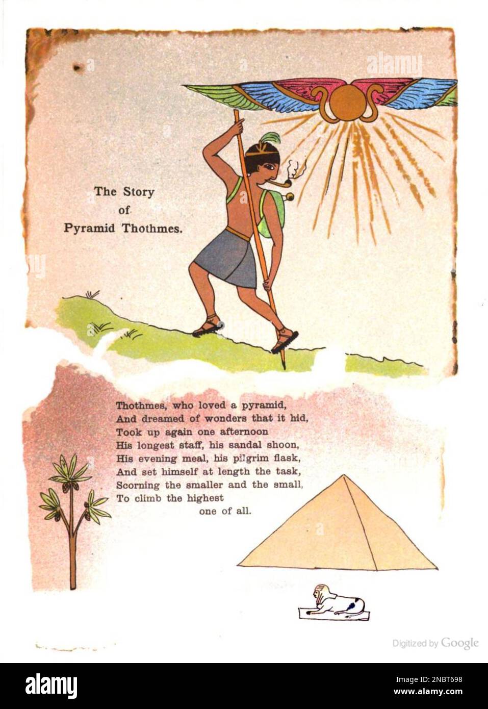 The Story ofPyramid Thothmes from ' The Egyptian Struwwelpeter ' by Heinrich Hoffmann being the Struwwelpeter Papyrus WITH FULL TEXT AND ORIGINAL VIGNETTES FROM THE VIENNA PAPYRI, Dedicated to Children of all Ages publisher LONDON H. G REVEL & CO. 1896 Stock Photo