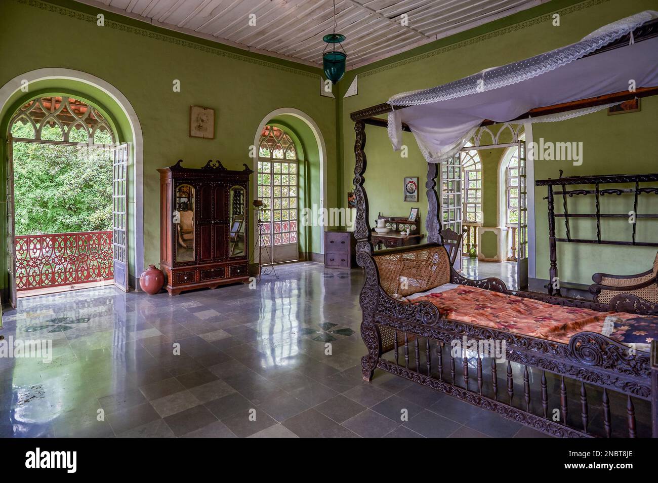 06 10 2009 Vintage Menezes Braganza Pereira Old House colonial Villa Museum of Portuguese era with decoration  Chandor South Goa India Stock Photo