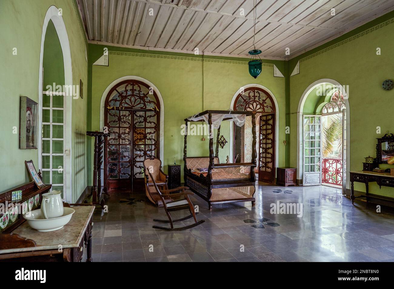 06 10 2009 Vintage Menezes Braganza Pereira Old House colonial Villa Museum of Portuguese era with decoration  Chandor South Goa India Stock Photo