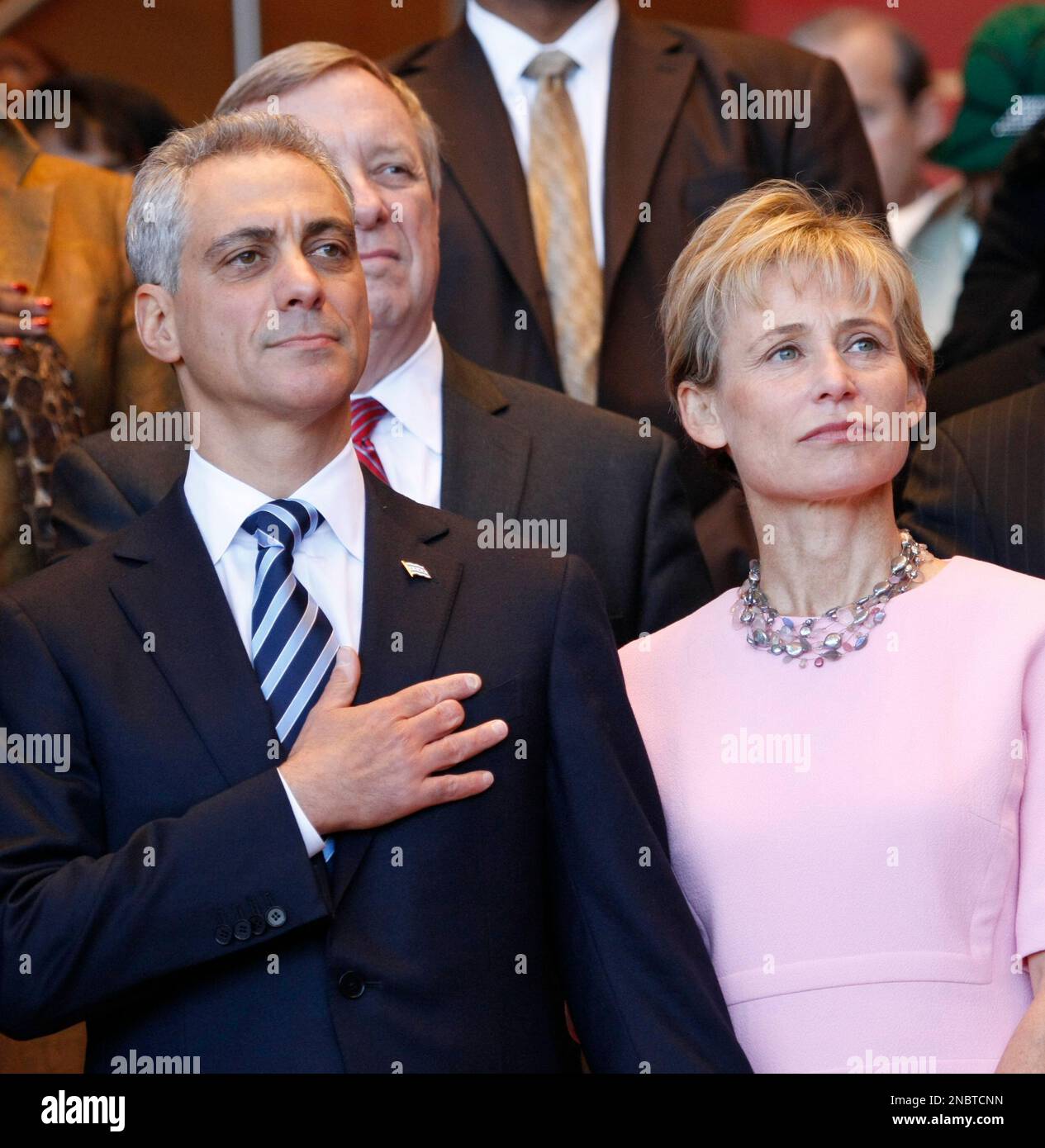 Chicago Mayor-elect Rahm Emanuel, left, and his wife Amy Rule during Chicago Mayor-elect Rahm Emanuel, left, and his wife Amy Rule during