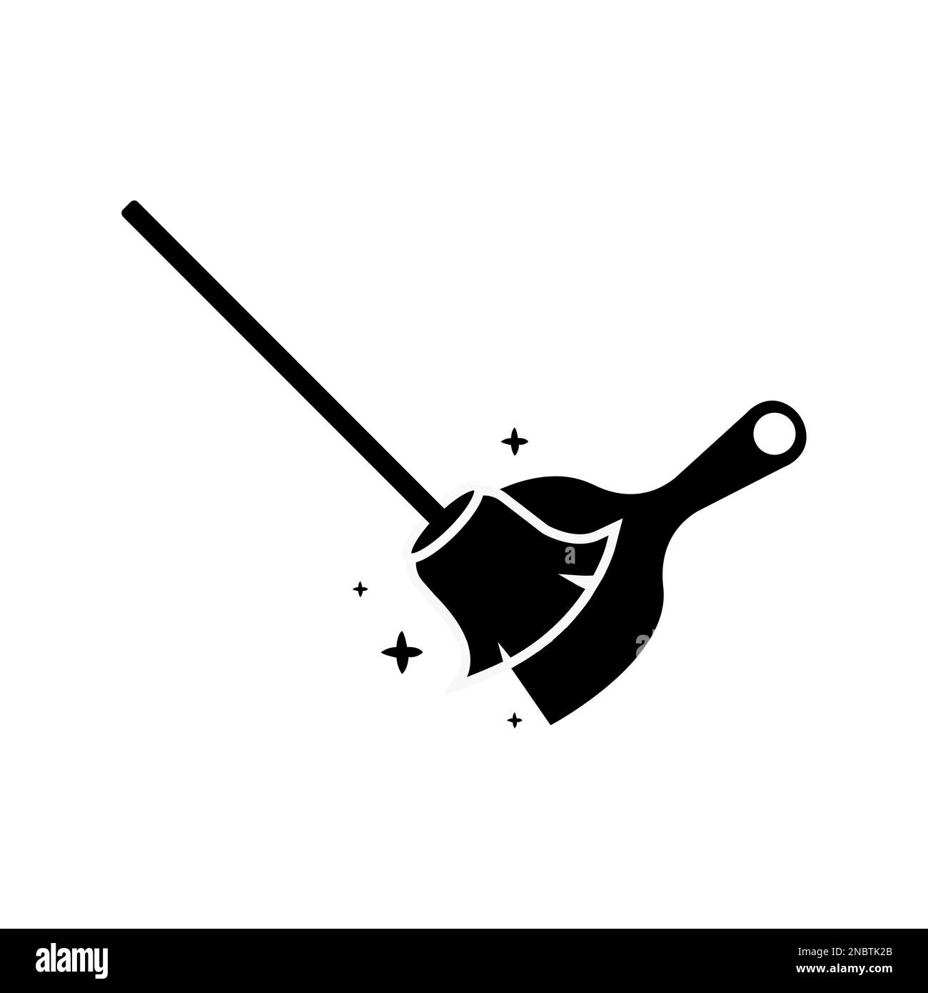 Broom with dustpan, brooming tools Stock Vector