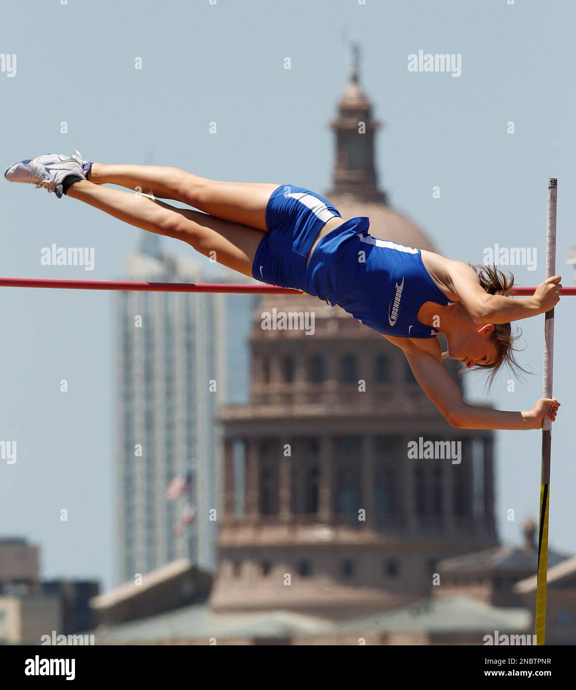 Robinson's Katherine Timmons competes in the high school Girls 3A Pole
