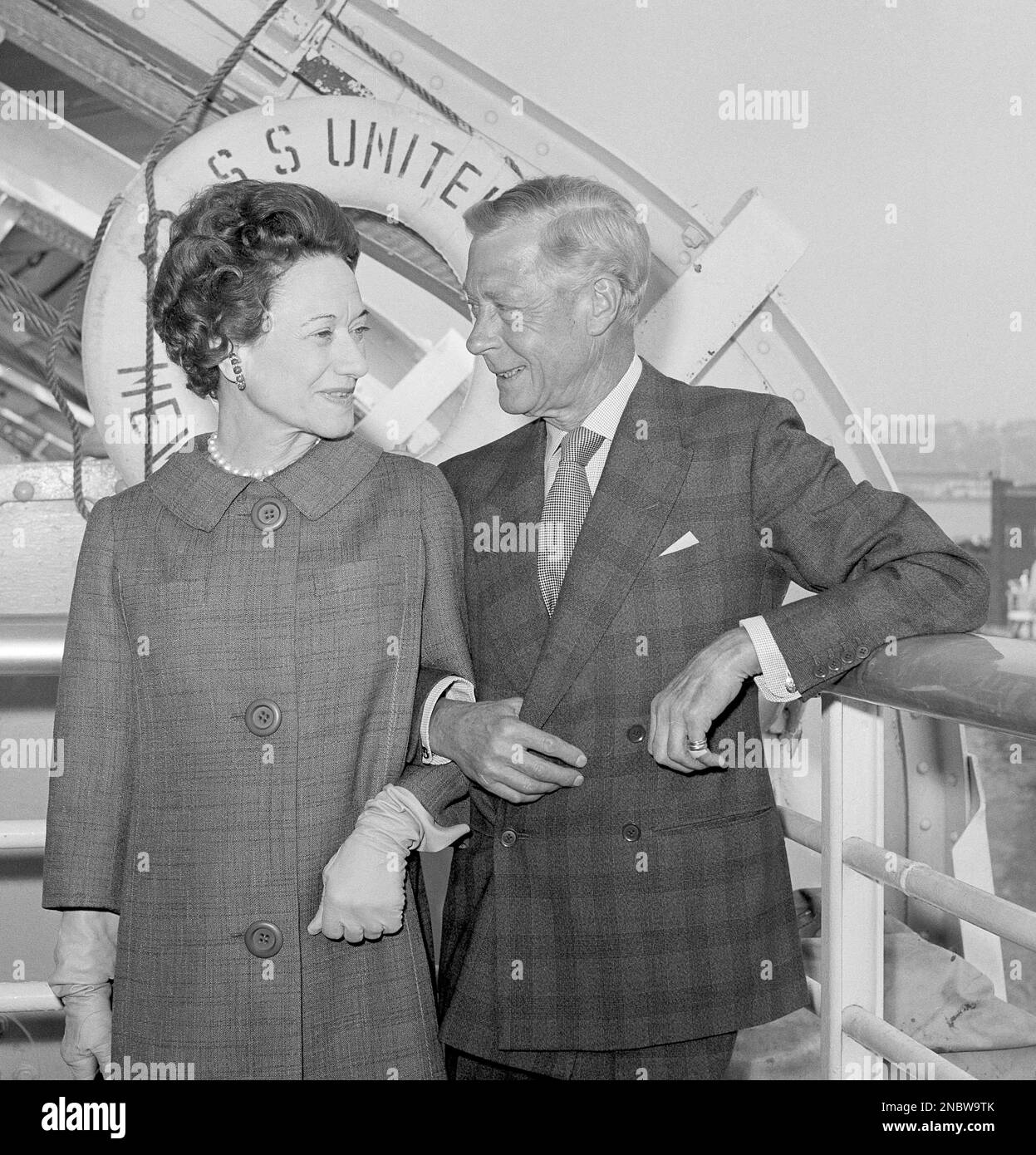 The Duke and Duchess of Windsor, Prince Edward and Wallis Simpson, are aboard the liner United