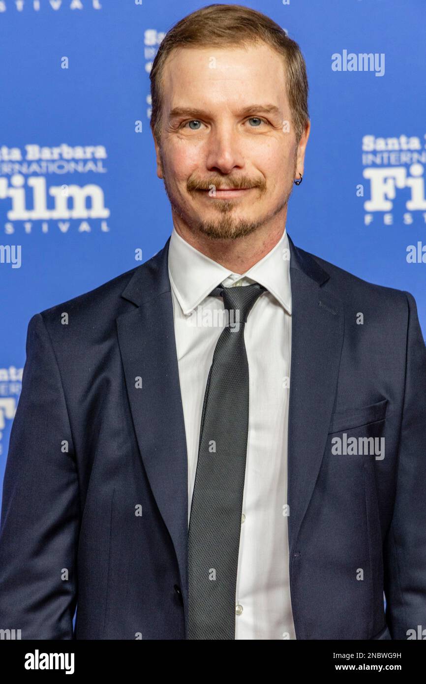 Adrien Morot – Hairstyling/Make Up (The Whale) arrives at the 2023 Santa Barbara International Film Festival red carpet event in receiving the Variety Artisans Award at the Arlington Theatre on February 13, 2023 in Santa Barbara, CA. (Photo by Rod Rolle/Sipa USA) Stock Photo