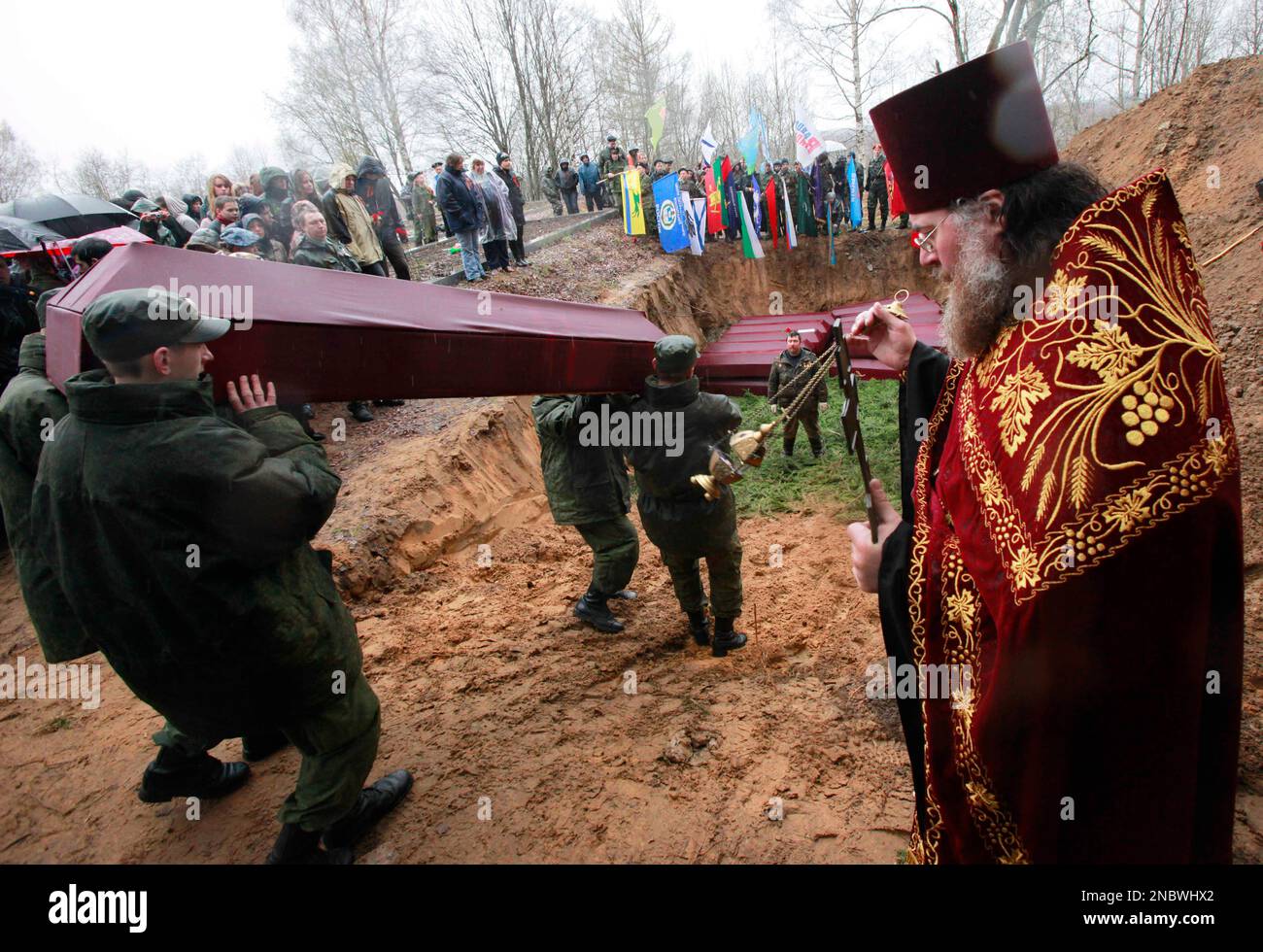 Members of search teams which looked for remains of Soviet soldiers ...