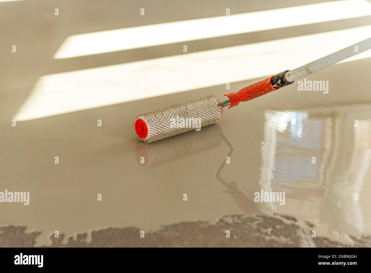 Needle roller for selfleveling floors. Leveling the floors with a