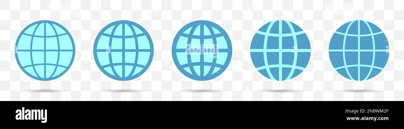 Set of different globe icons. Vector illustration Stock Vector Image ...