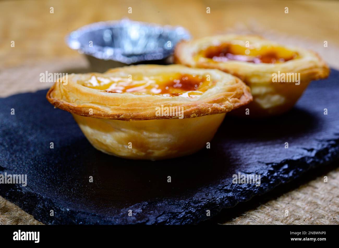 Portugal's traditional sweet dessert Pastel de nata egg custard tart