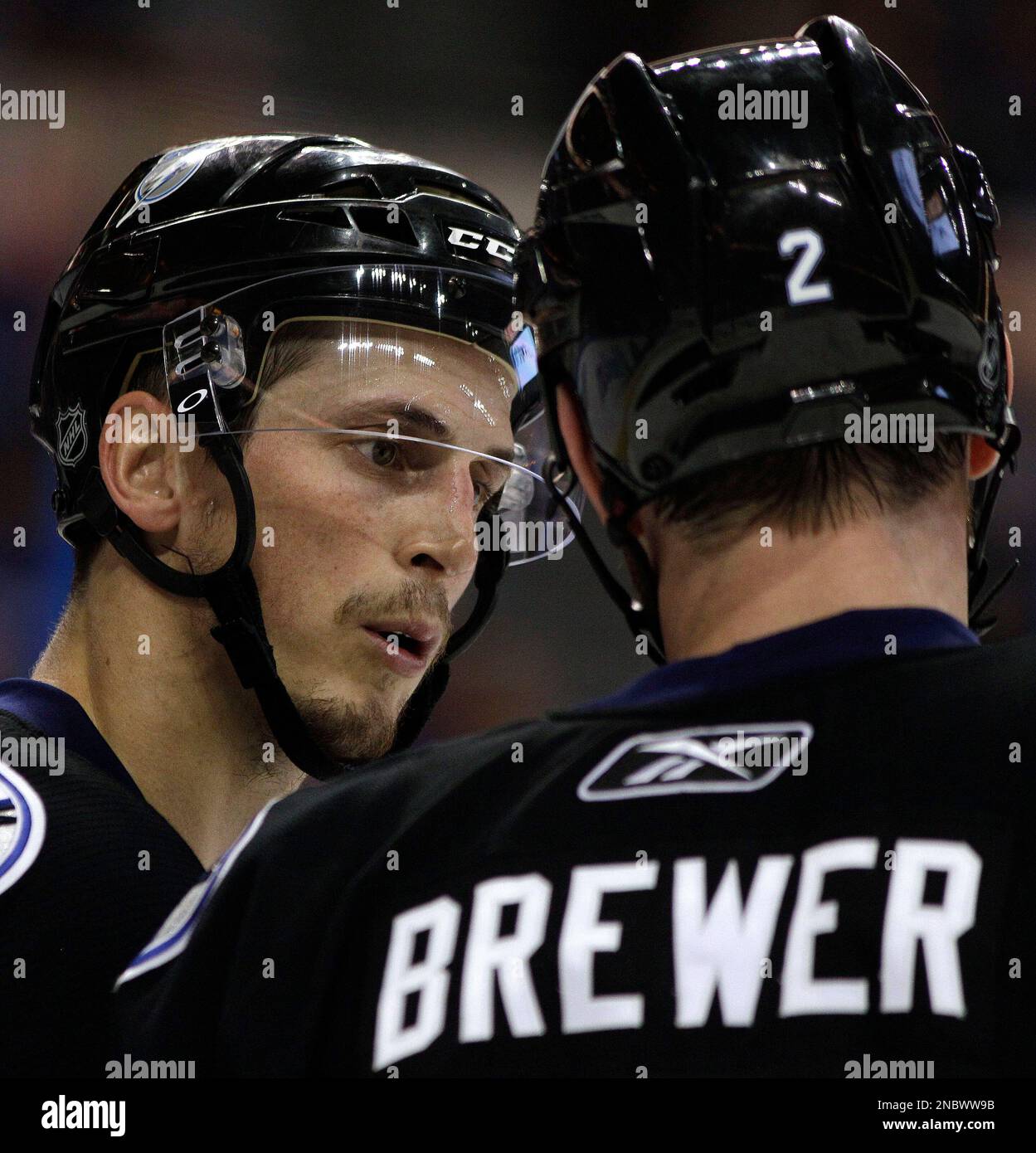 Vincent Lecavalier of the Tampa Bay Lightning holds the Stanley